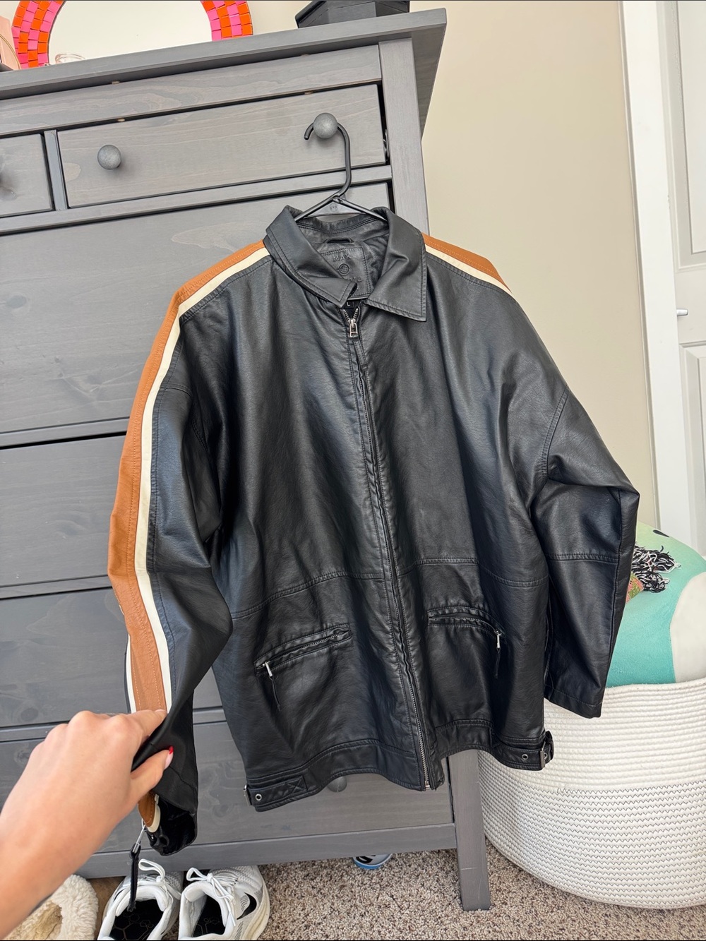 Max Studio Oversized Leather Jacket